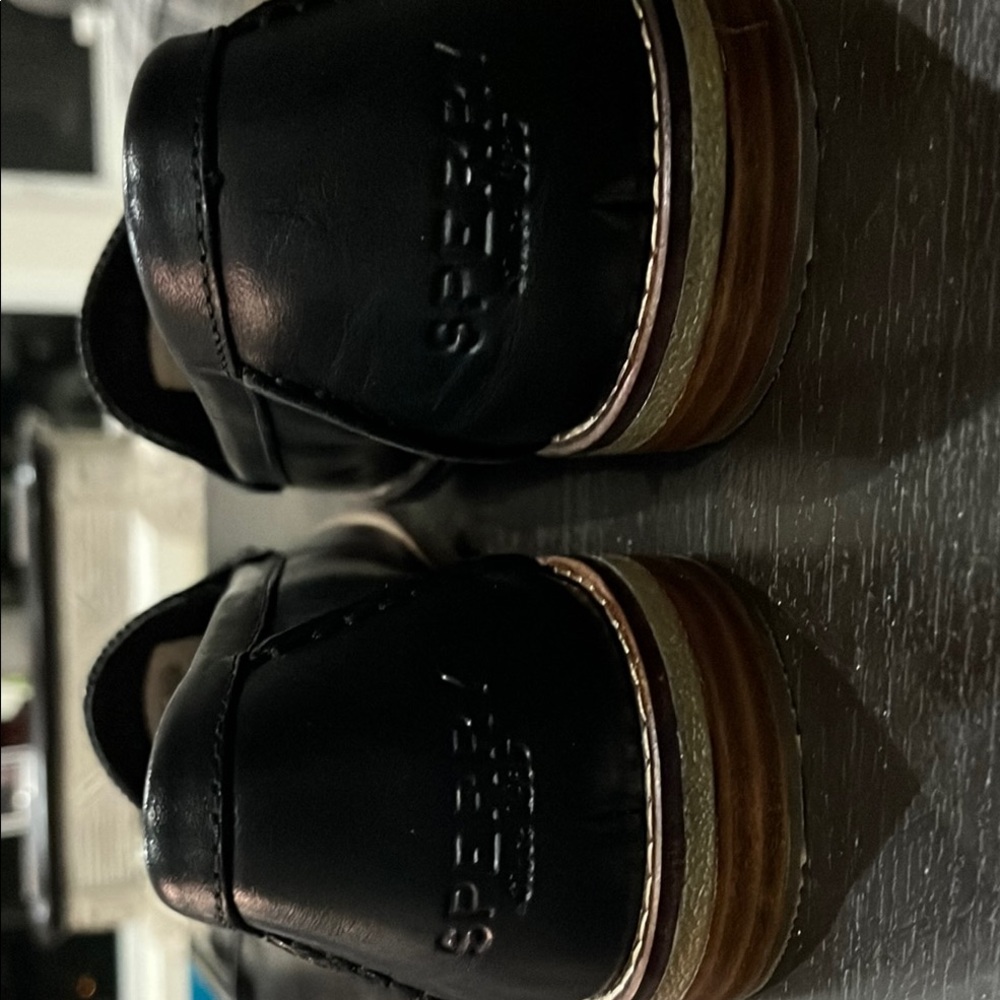 Sperry Black Flats Classic Leather Loafers - Picture 3 of 4